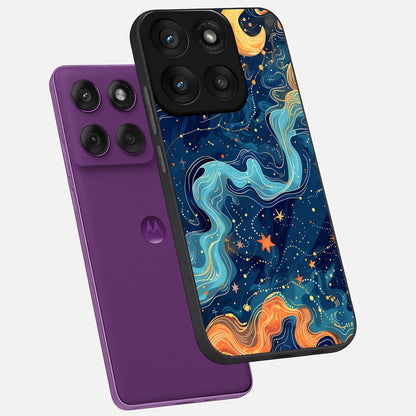  Celestial Dream Flow phone case For Moto Edge 60 Pro showing premium glass back cover with detailed artwork