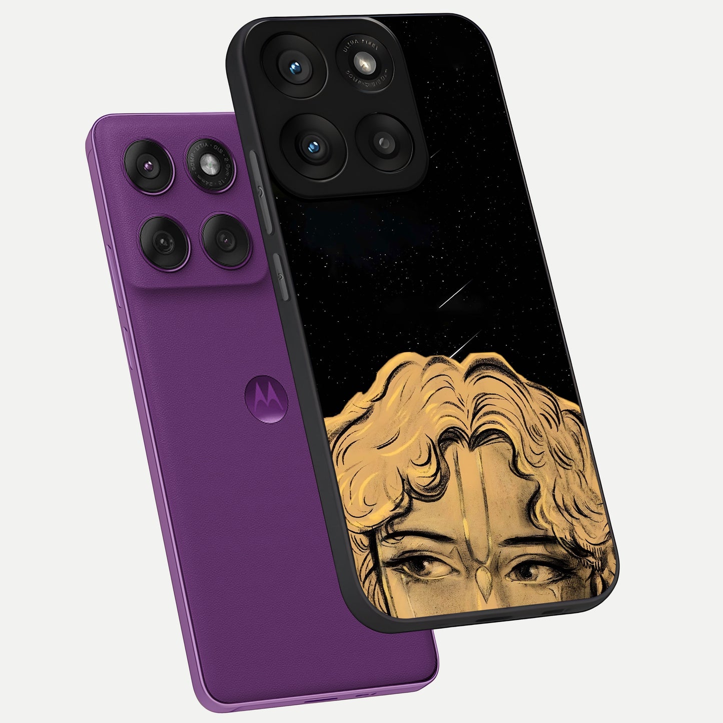  Celestial Gods Plan phone case For Moto Edge 60 Pro showing premium glass back cover with detailed artwork