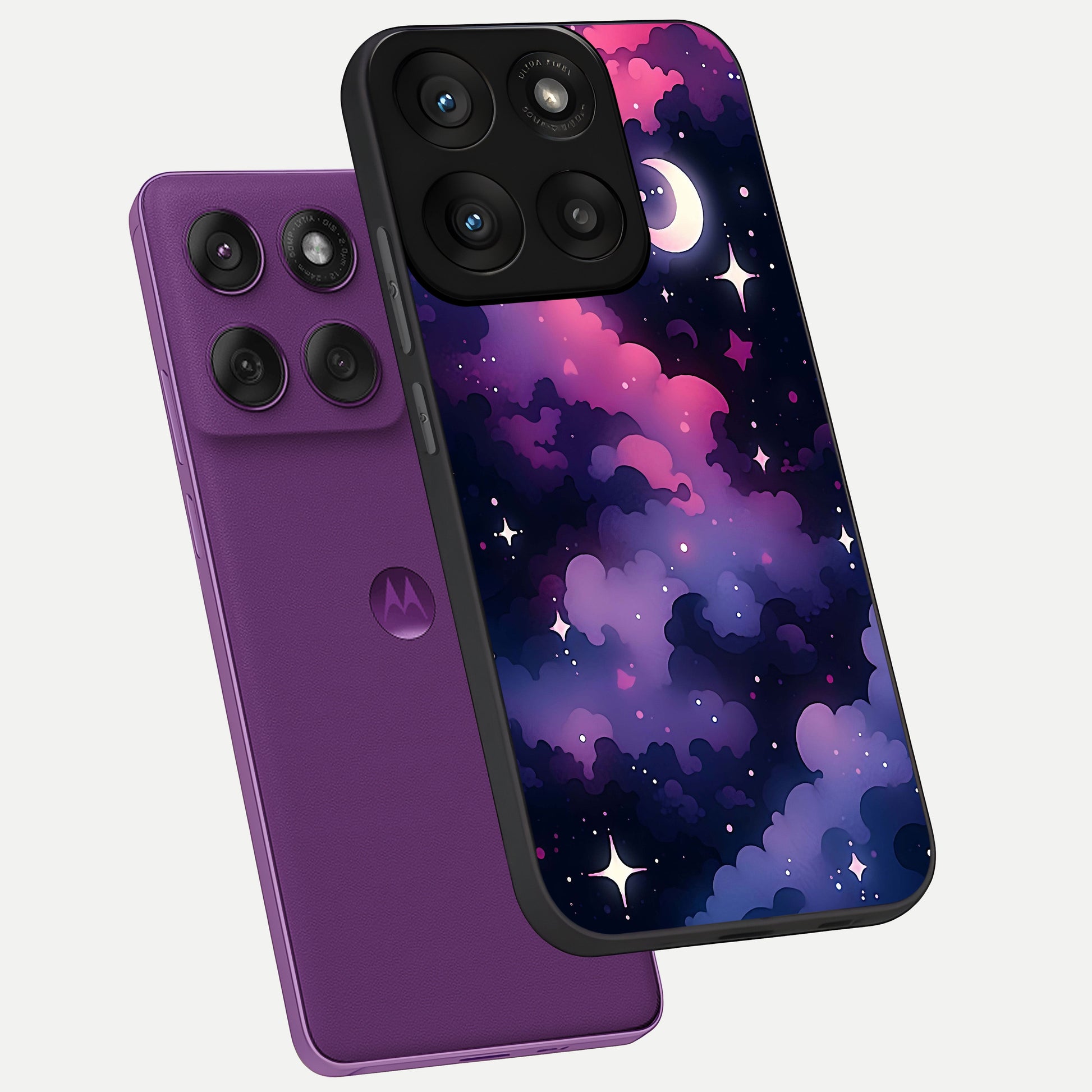  Celestial Moon Magic phone case For Moto Edge 60 Pro showing premium glass back cover with detailed artwork