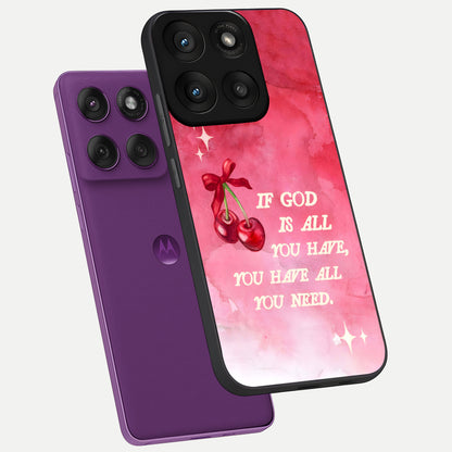  Cherry Quote phone case For Moto Edge 60 Pro showing premium glass back cover with detailed artwork