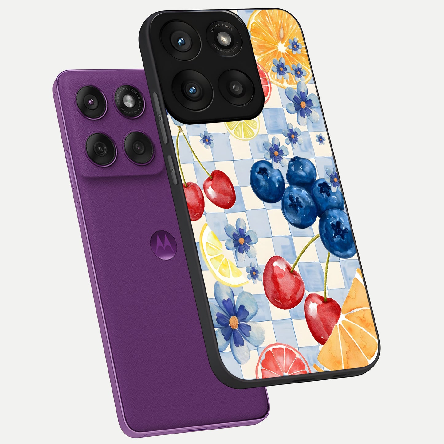  Citrus Bloom Joy phone case For Moto Edge 60 Pro showing premium glass back cover with detailed artwork