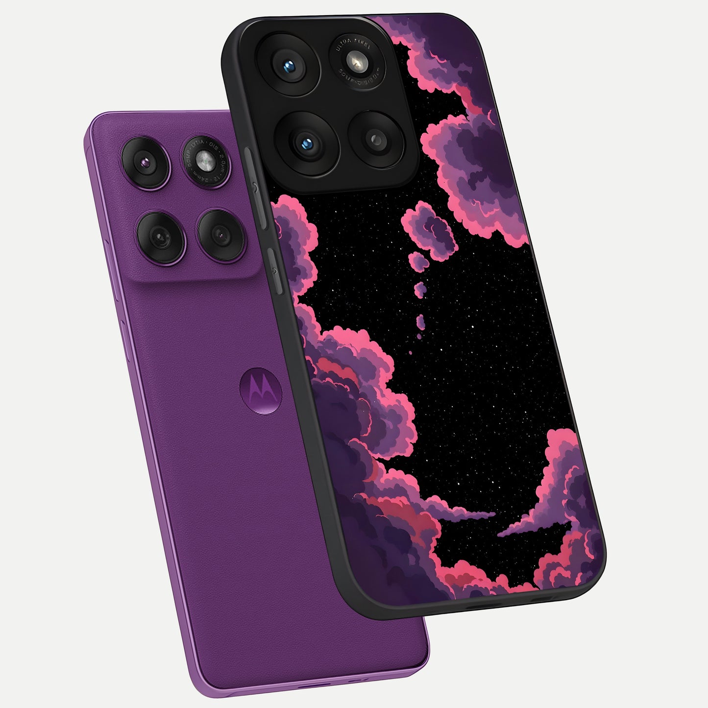  Cosmic Cloud Journey phone case For Moto Edge 60 Pro showing premium glass back cover with detailed artwork