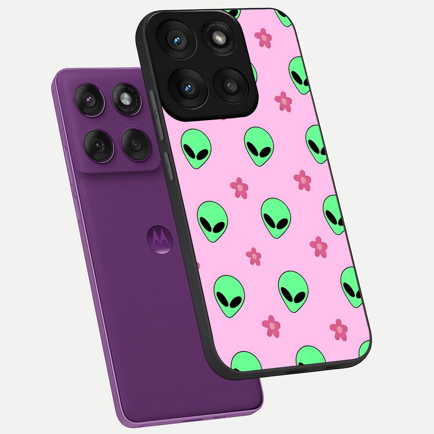  Cosmic Cute Crush phone case For Moto Edge 60 Pro showing premium glass back cover with detailed artwork