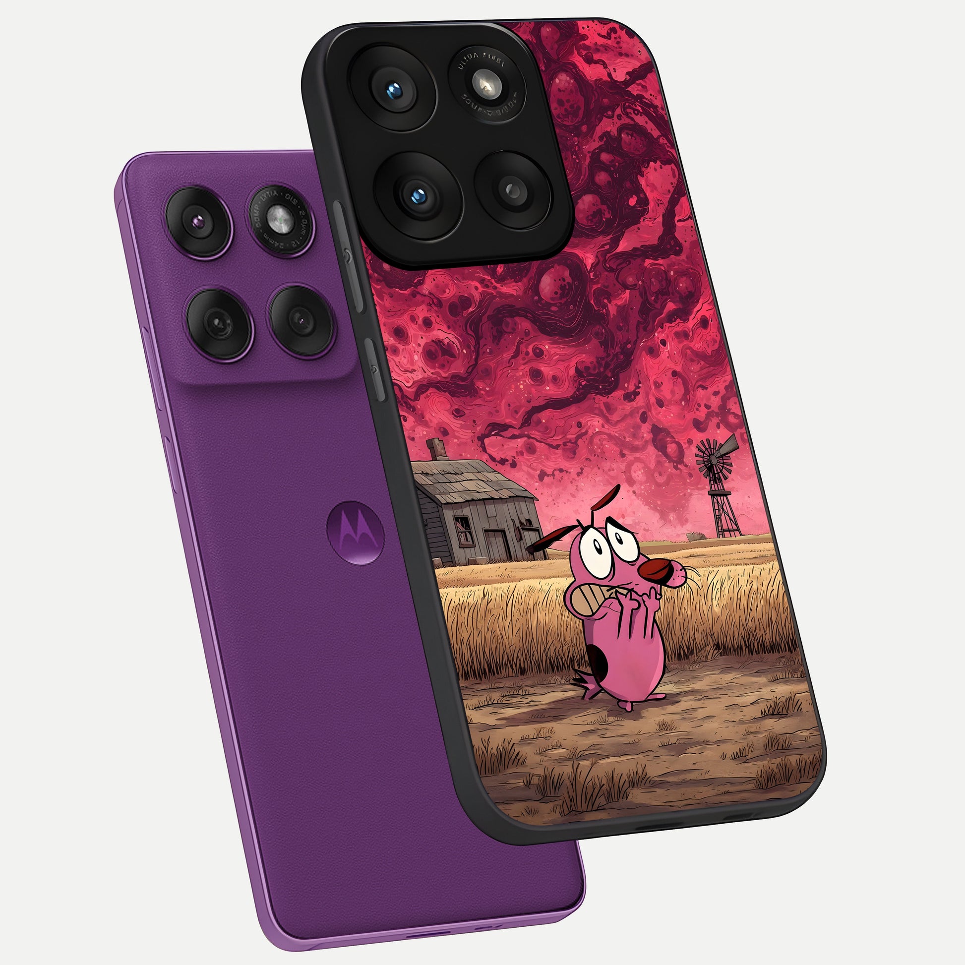  Courage Under Sky phone case For Moto Edge 60 Pro showing premium glass back cover with detailed artwork