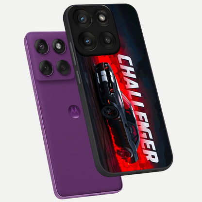  Crimson Challenger Fury phone case For Moto Edge 60 Pro showing premium glass back cover with detailed artwork