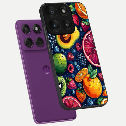  Cute Fruits Art phone case For Moto Edge 60 Pro showing premium glass back cover with detailed artwork