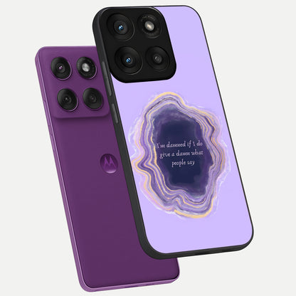  Damned People Quote phone case For Moto Edge 60 Pro showing premium glass back cover with detailed artwork