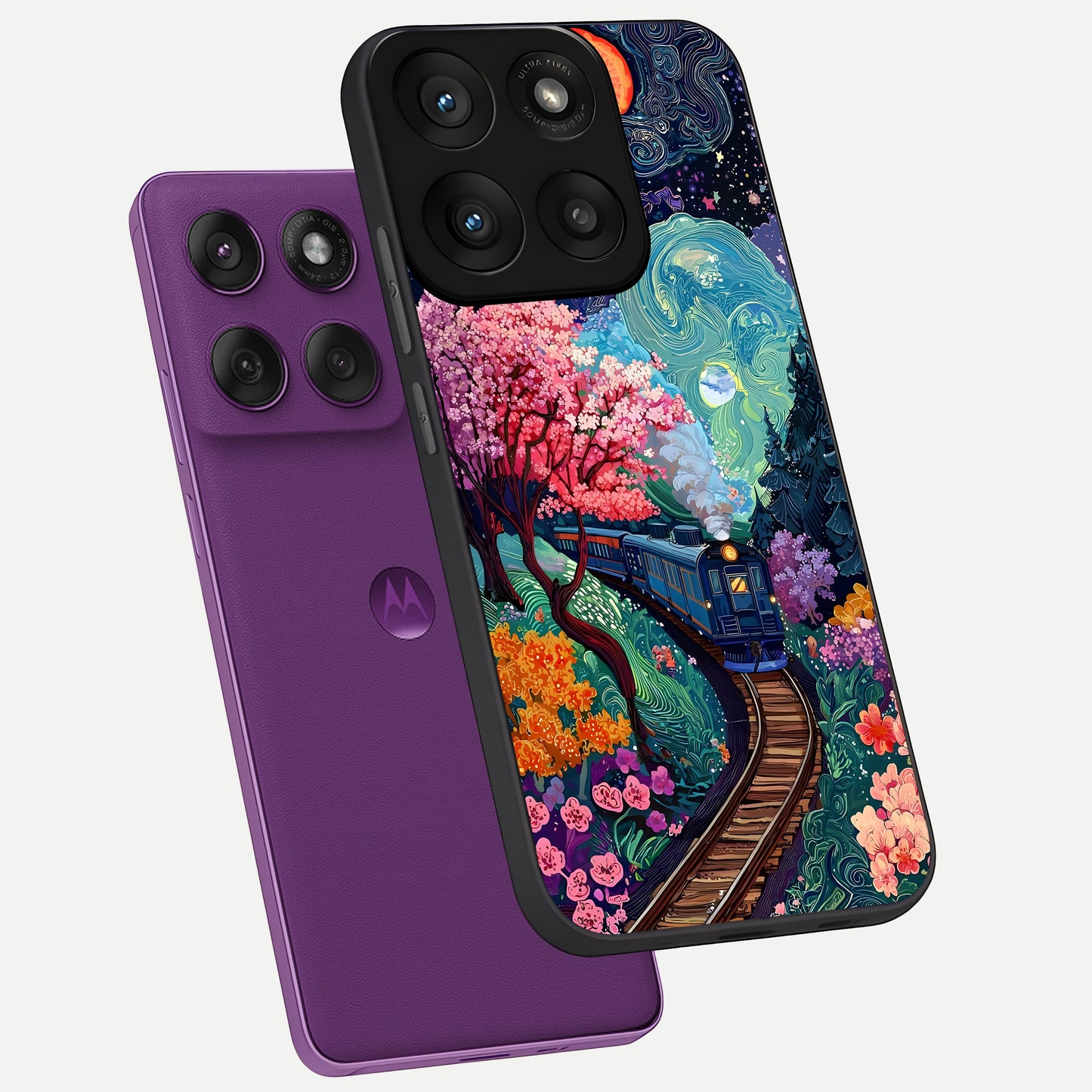  Digital Art phone case For Moto Edge 60 Pro showing premium glass back cover with detailed artwork