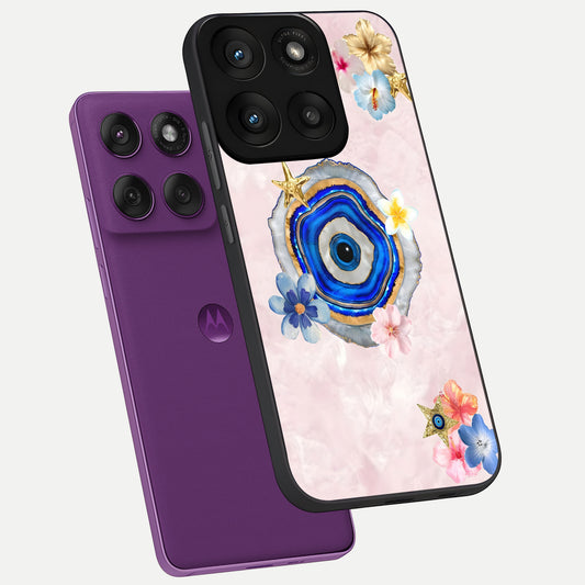  Divine Aura Bloom phone case For Moto Edge 60 Pro showing premium glass back cover with detailed artwork