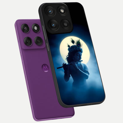 Divine Moon Flute phone case For Moto Edge 60 Pro showing premium glass back cover with detailed artwork