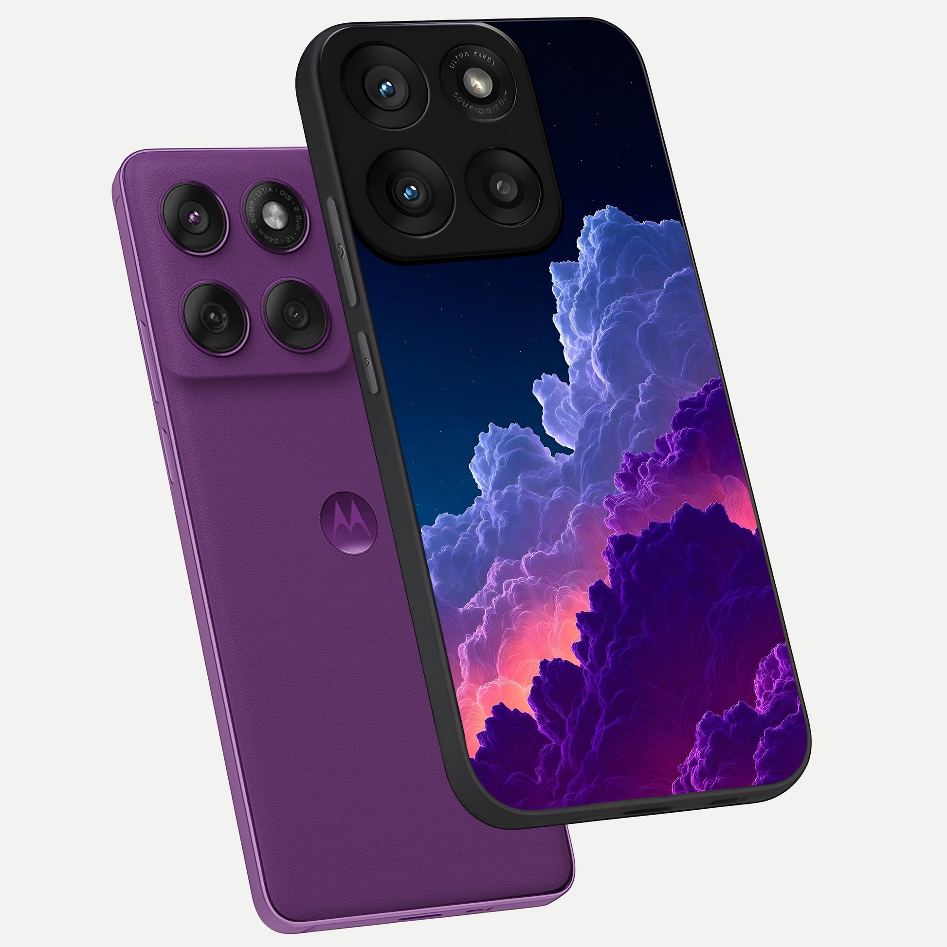  Dreamy Cloud Skies phone case For Moto Edge 60 Pro showing premium glass back cover with detailed artwork
