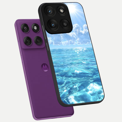  Endless Ocean Horizon phone case For Moto Edge 60 Pro showing premium glass back cover with detailed artwork