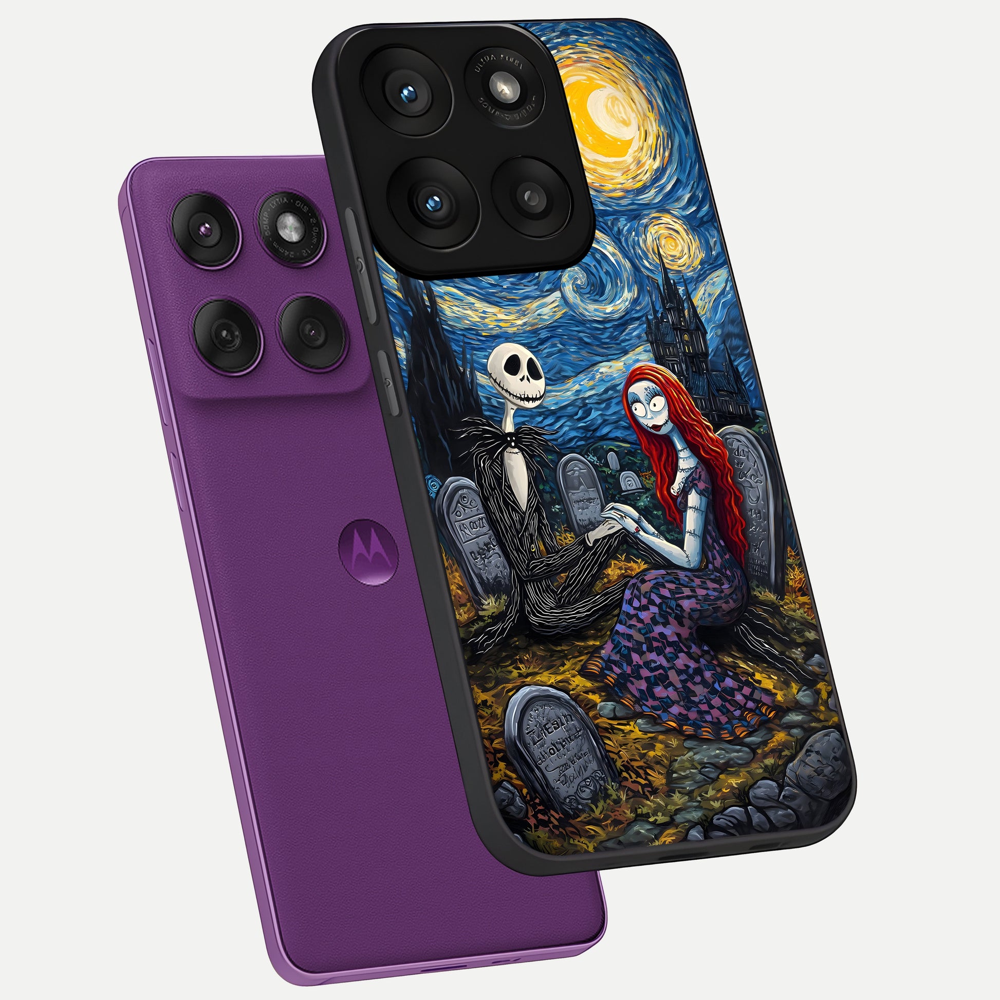  Eternal Night Love phone case For Moto Edge 60 Pro showing premium glass back cover with detailed artwork