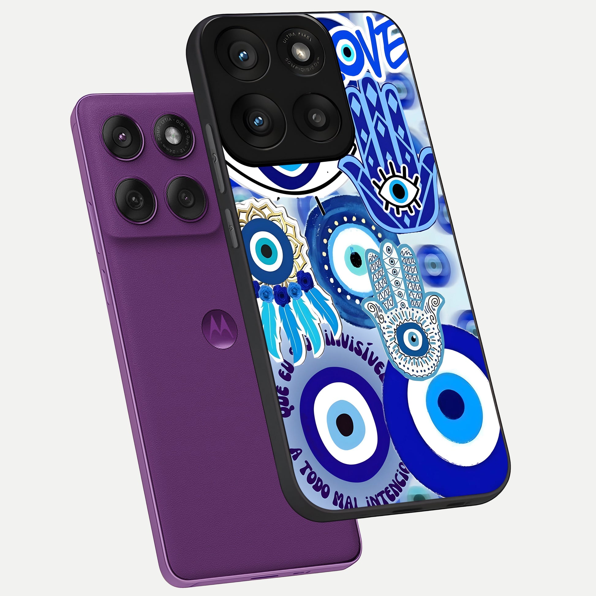  Evil Eyes Dream phone case For Moto Edge 60 Pro showing premium glass back cover with detailed artwork