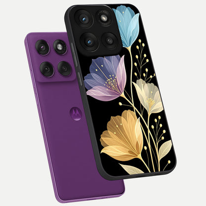  Flower Bloom Glow phone case For Moto Edge 60 Pro showing premium glass back cover with detailed artwork