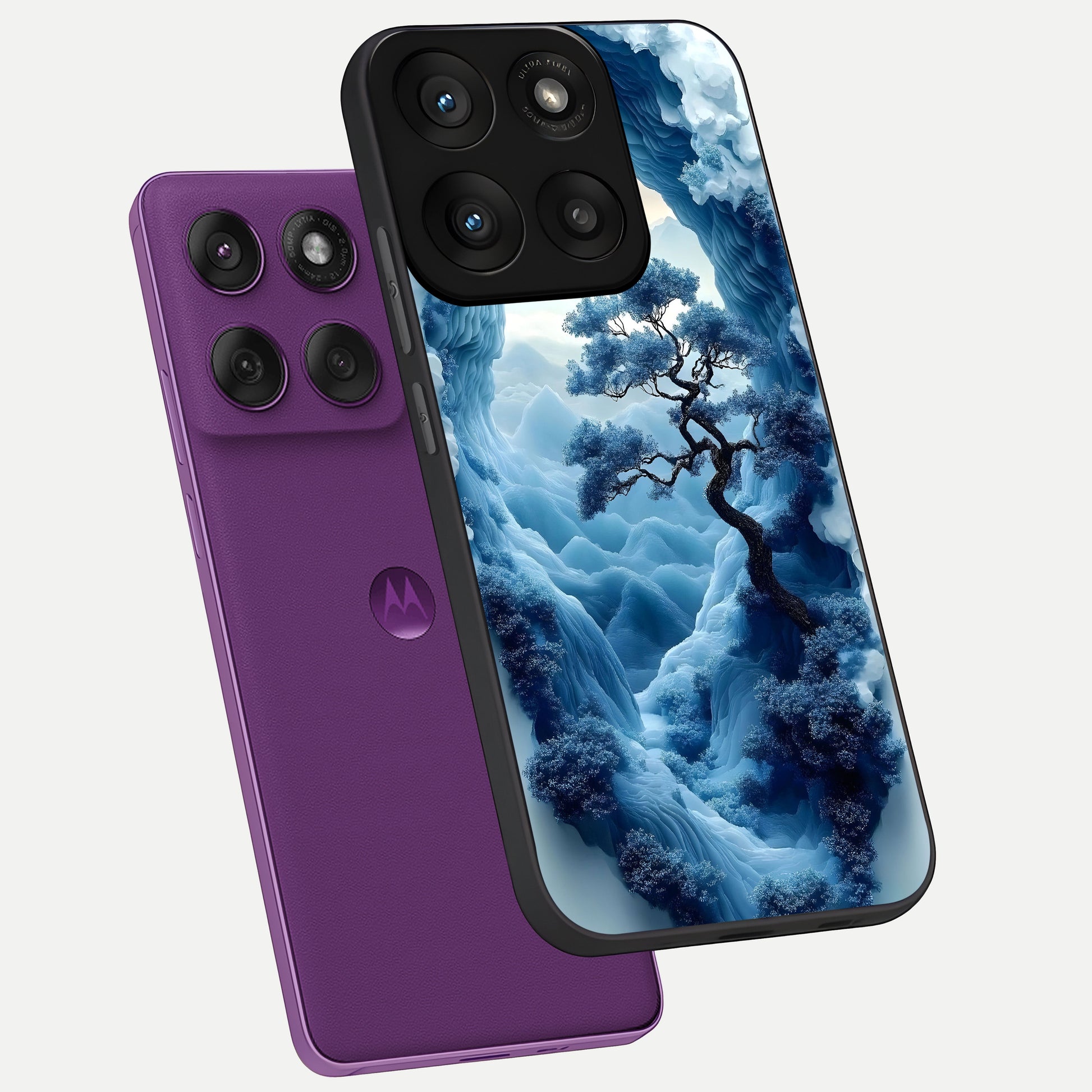  Frozen Serenity Gate phone case For Moto Edge 60 Pro showing premium glass back cover with detailed artwork