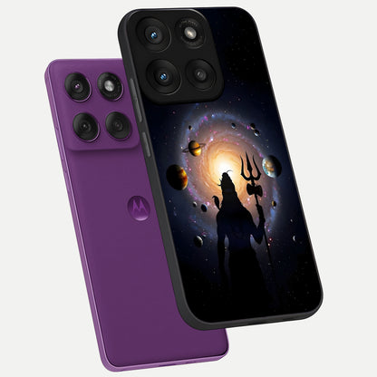  Galactic Shiva Vision phone case For Moto Edge 60 Pro showing premium glass back cover with detailed artwork