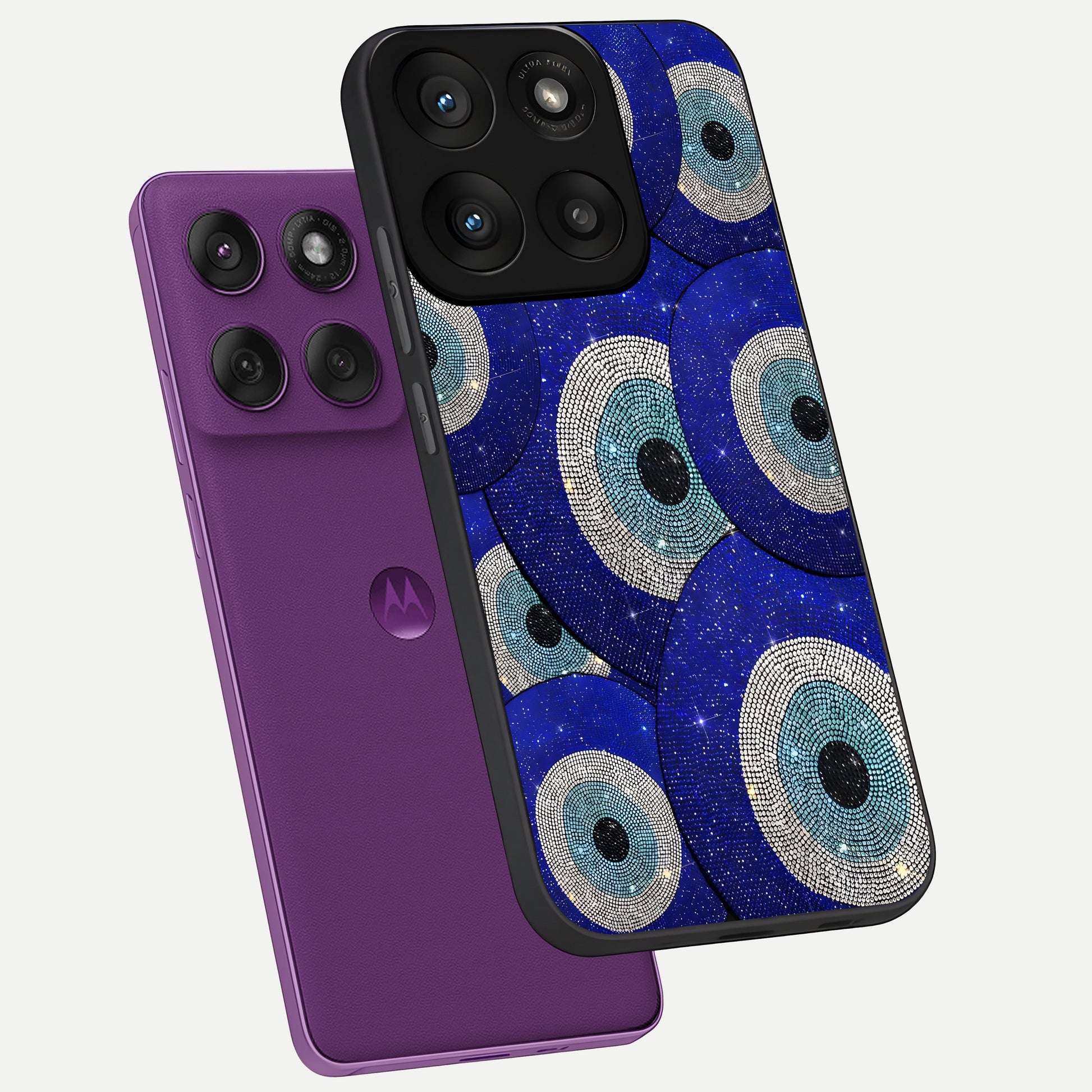  Galaxy Eye Flow phone case For Moto Edge 60 Pro showing premium glass back cover with detailed artwork