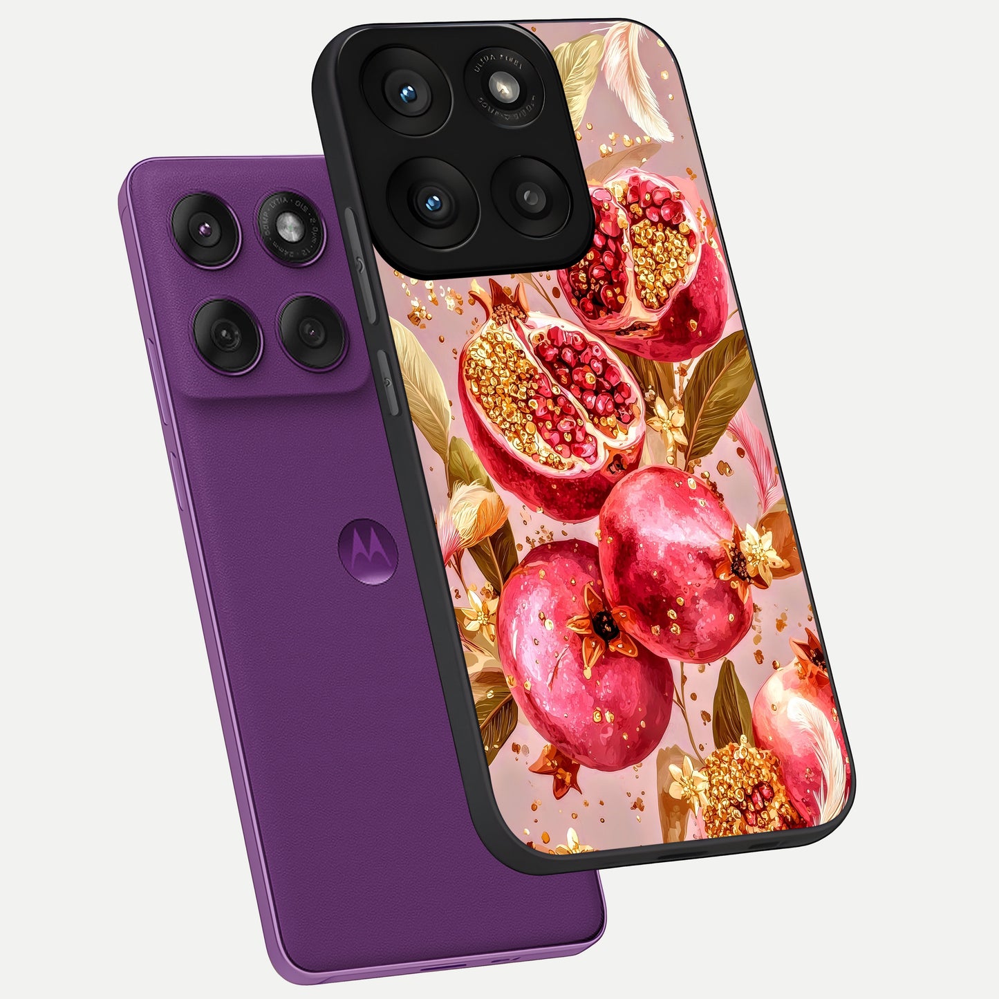  Golden Bloom Glow phone case For Moto Edge 60 Pro showing premium glass back cover with detailed artwork