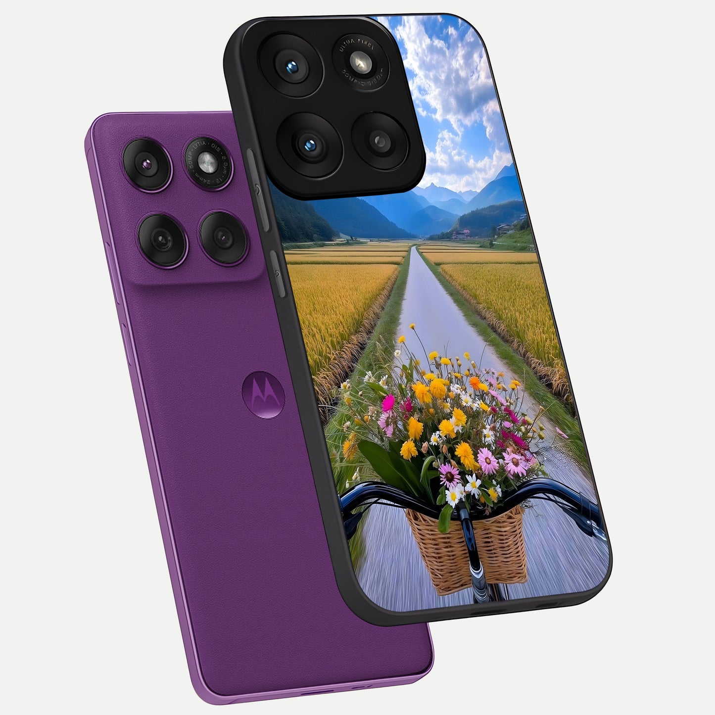  Golden Field Journey phone case For Moto Edge 60 Pro showing premium glass back cover with detailed artwork