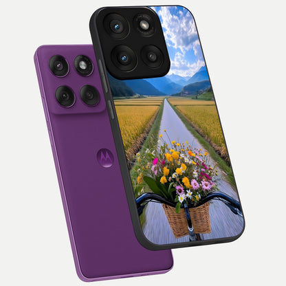  Golden Field Journey phone case For Moto Edge 60 Pro showing premium glass back cover with detailed artwork
