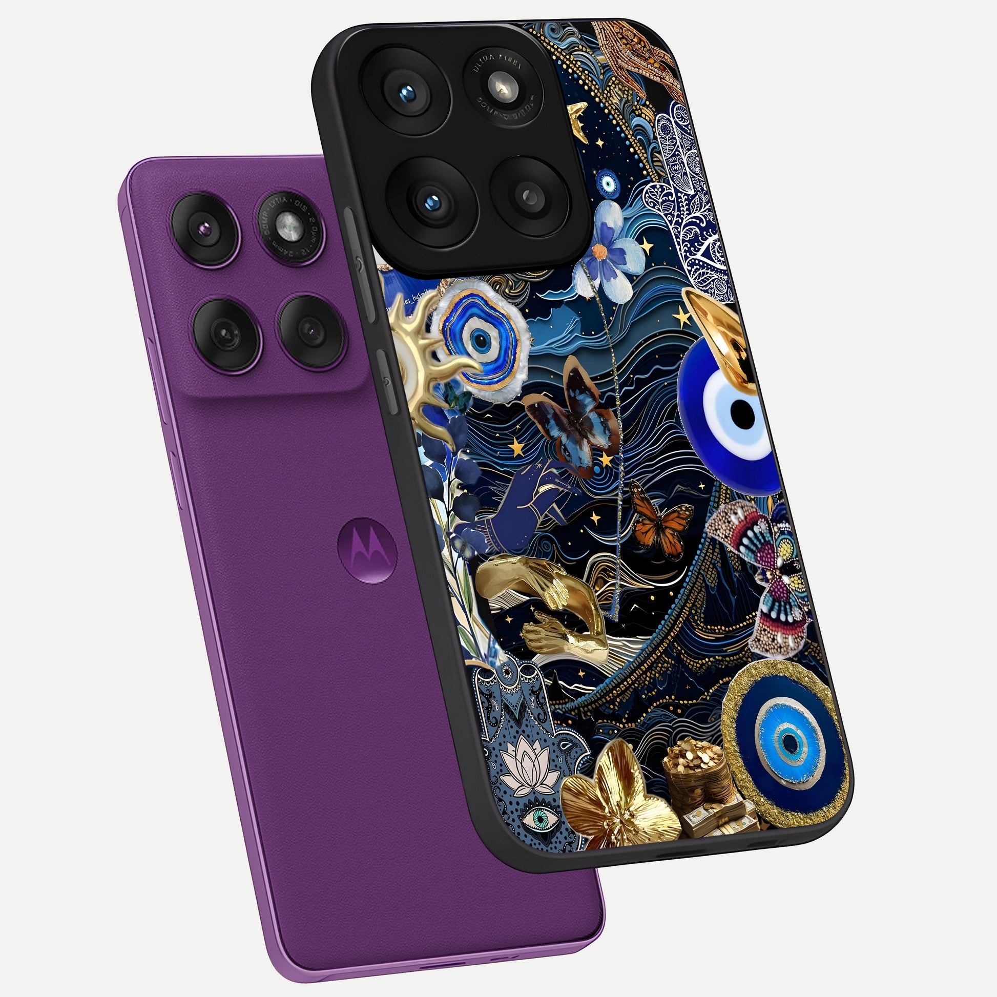  Golden Moon Magic phone case For Moto Edge 60 Pro showing premium glass back cover with detailed artwork