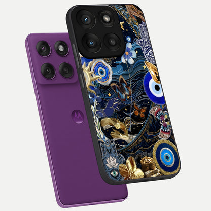  Golden Moon Magic phone case For Moto Edge 60 Pro showing premium glass back cover with detailed artwork