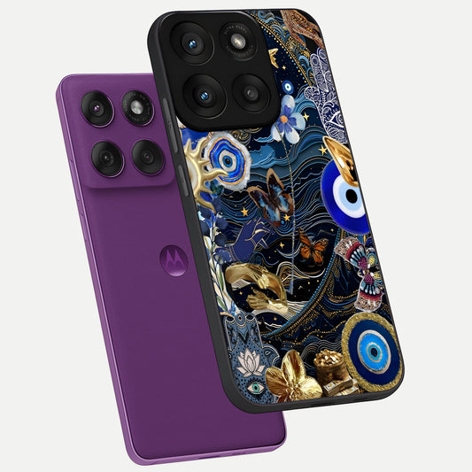  Golden Moon Magic phone case For Moto Edge 60 Pro showing premium glass back cover with detailed artwork