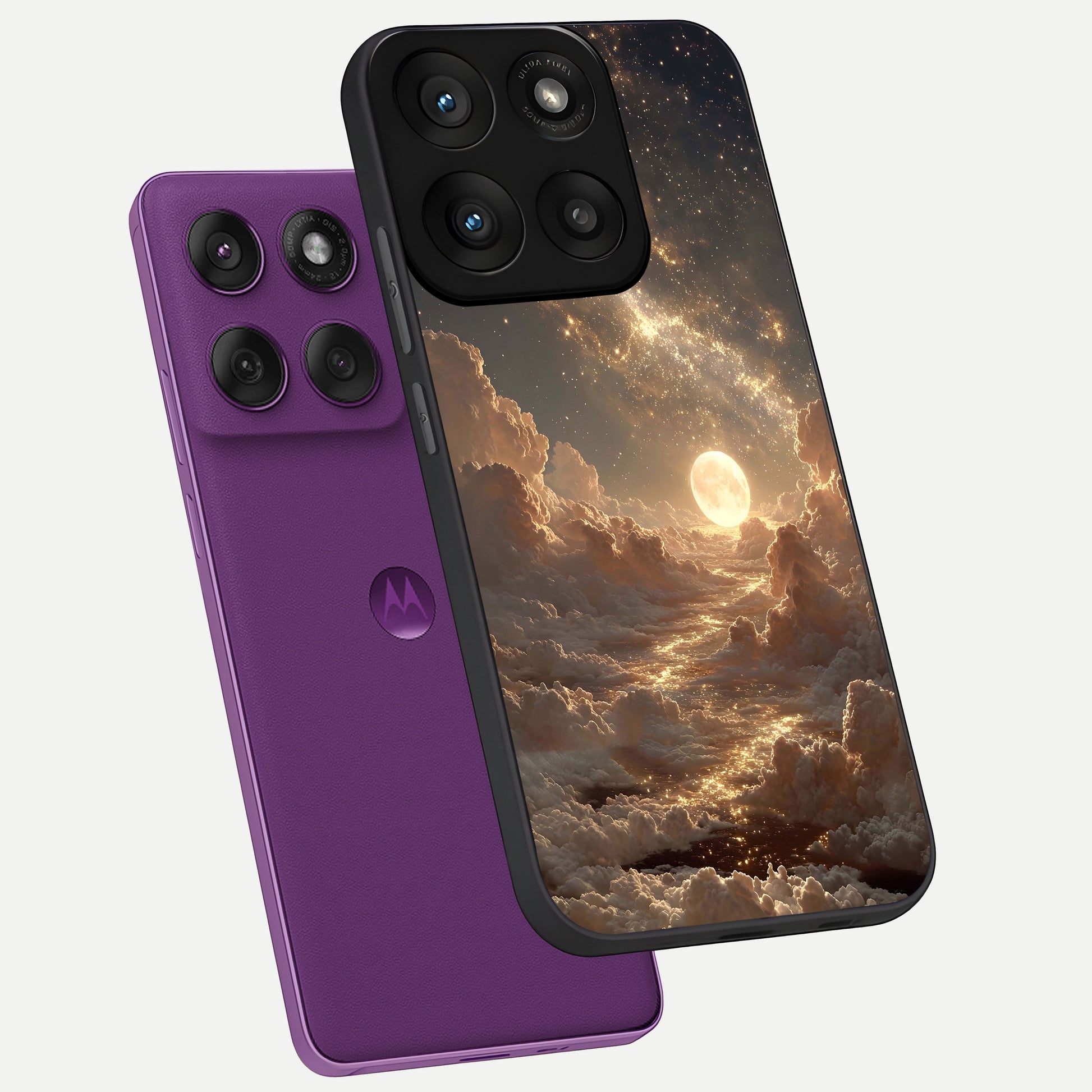  Golden Sky Dream phone case For Moto Edge 60 Pro showing premium glass back cover with detailed artwork