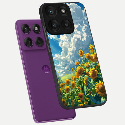  Golden Sun Glory phone case For Moto Edge 60 Pro showing premium glass back cover with detailed artwork