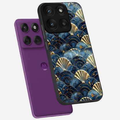  Golden Wave Luxe phone case For Moto Edge 60 Pro showing premium glass back cover with detailed artwork