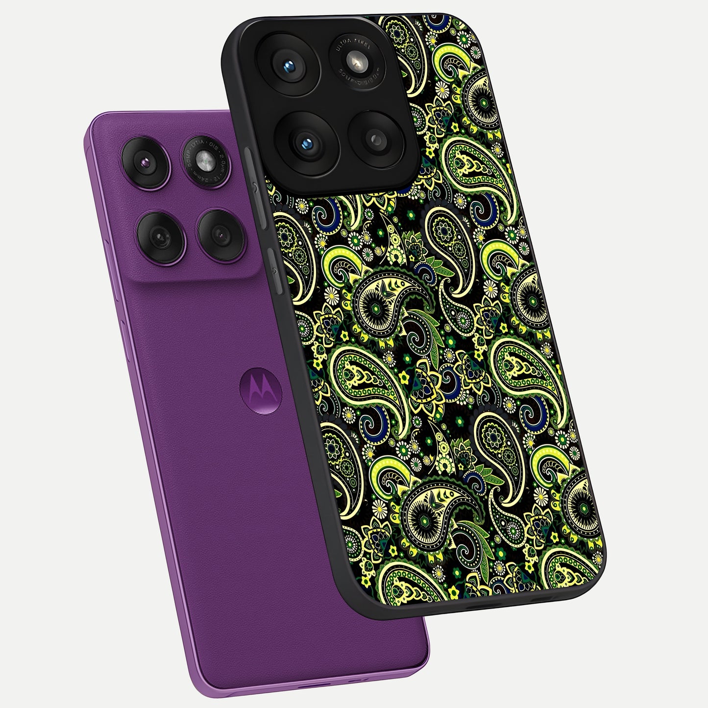  Green Lemon phone case For Moto Edge 60 Pro showing premium glass back cover with detailed artwork