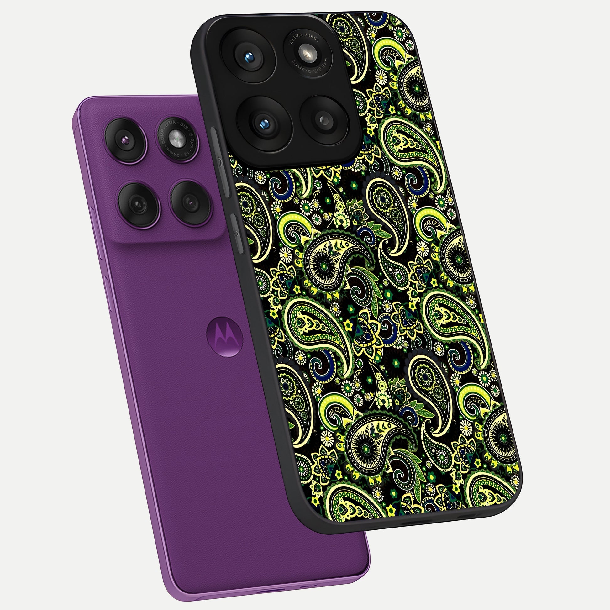  Green Lemon phone case For Moto Edge 60 Pro showing premium glass back cover with detailed artwork