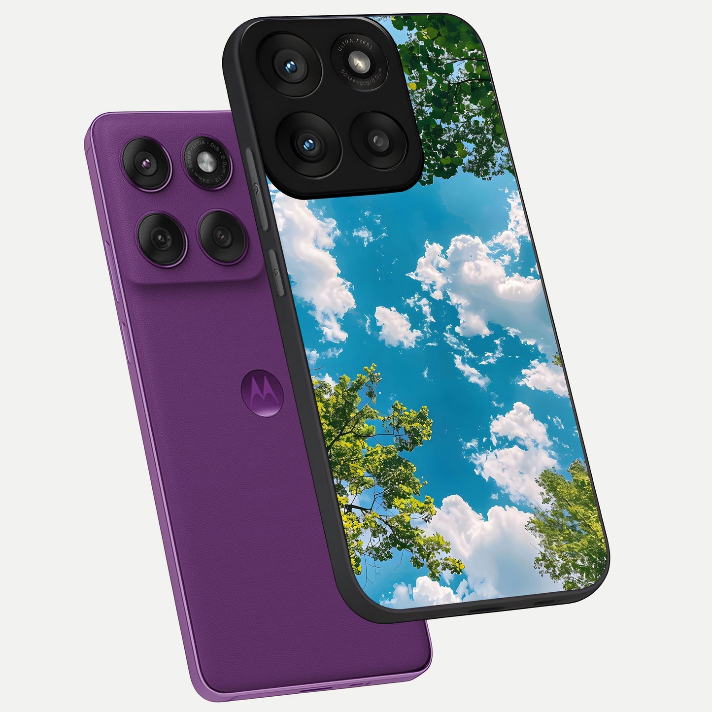  Green Moon Energy phone case For Moto Edge 60 Pro showing premium glass back cover with detailed artwork