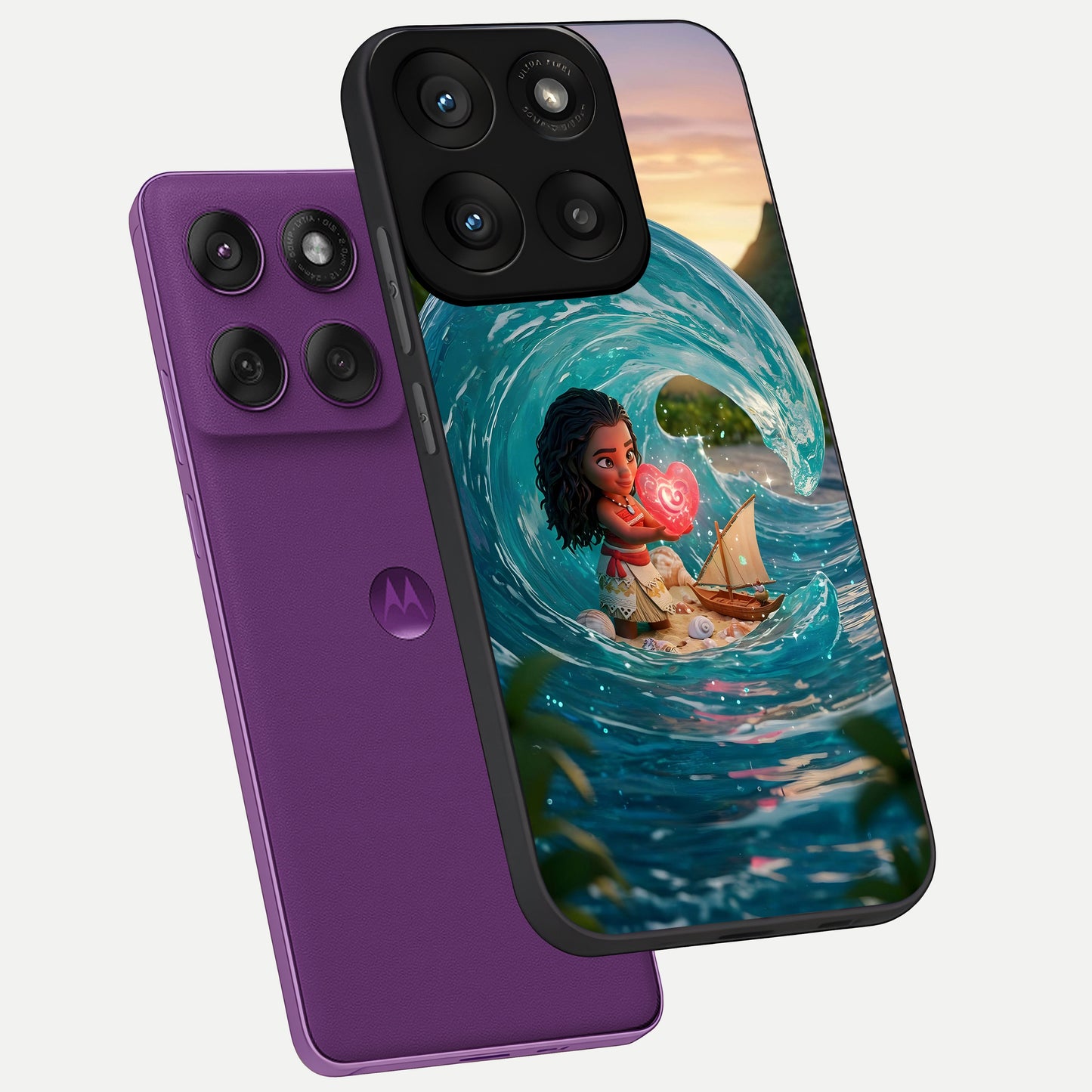  Heart of Ocean phone case For Moto Edge 60 Pro showing premium glass back cover with detailed artwork