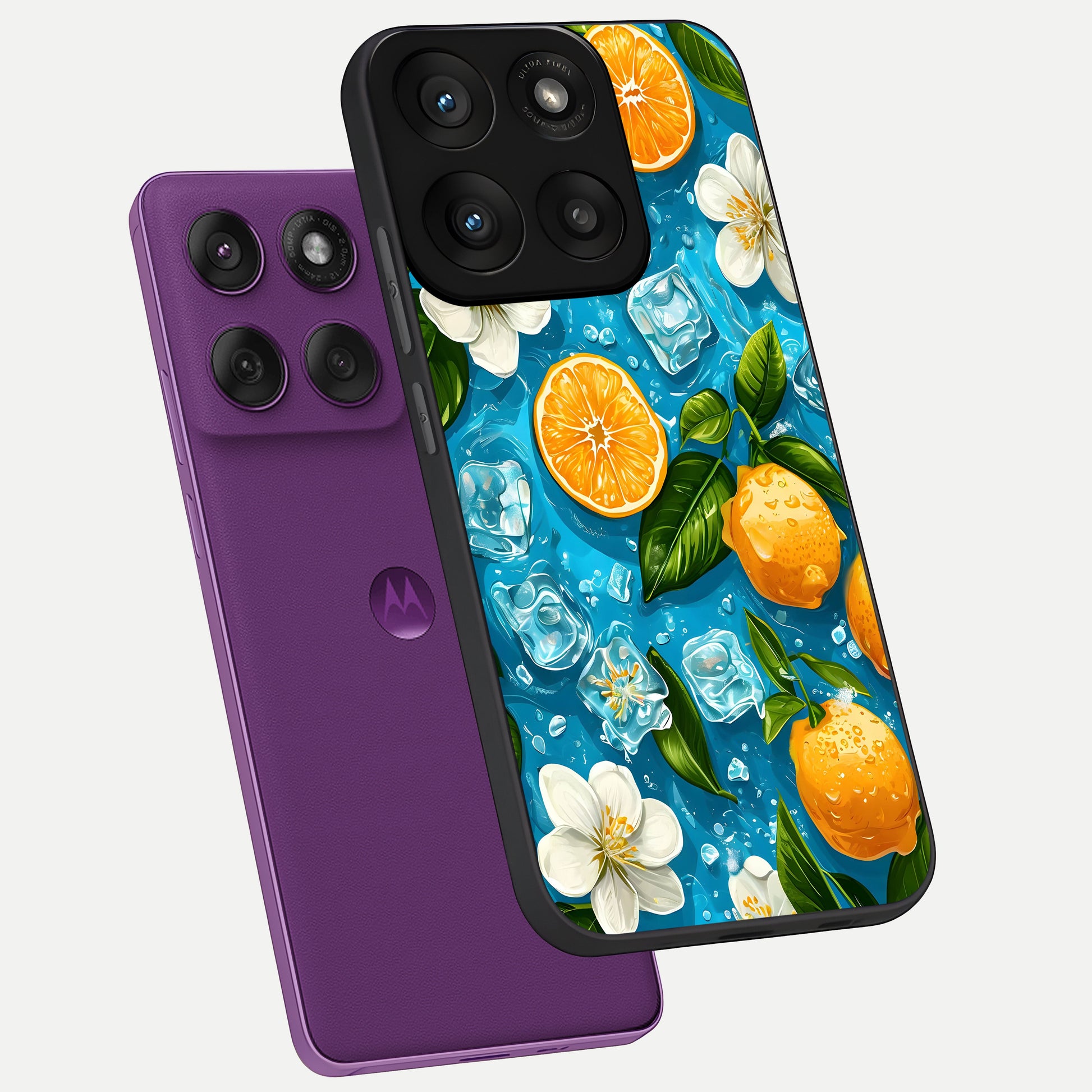  Ice Cube With Orange phone case For Moto Edge 60 Pro showing premium glass back cover with detailed artwork