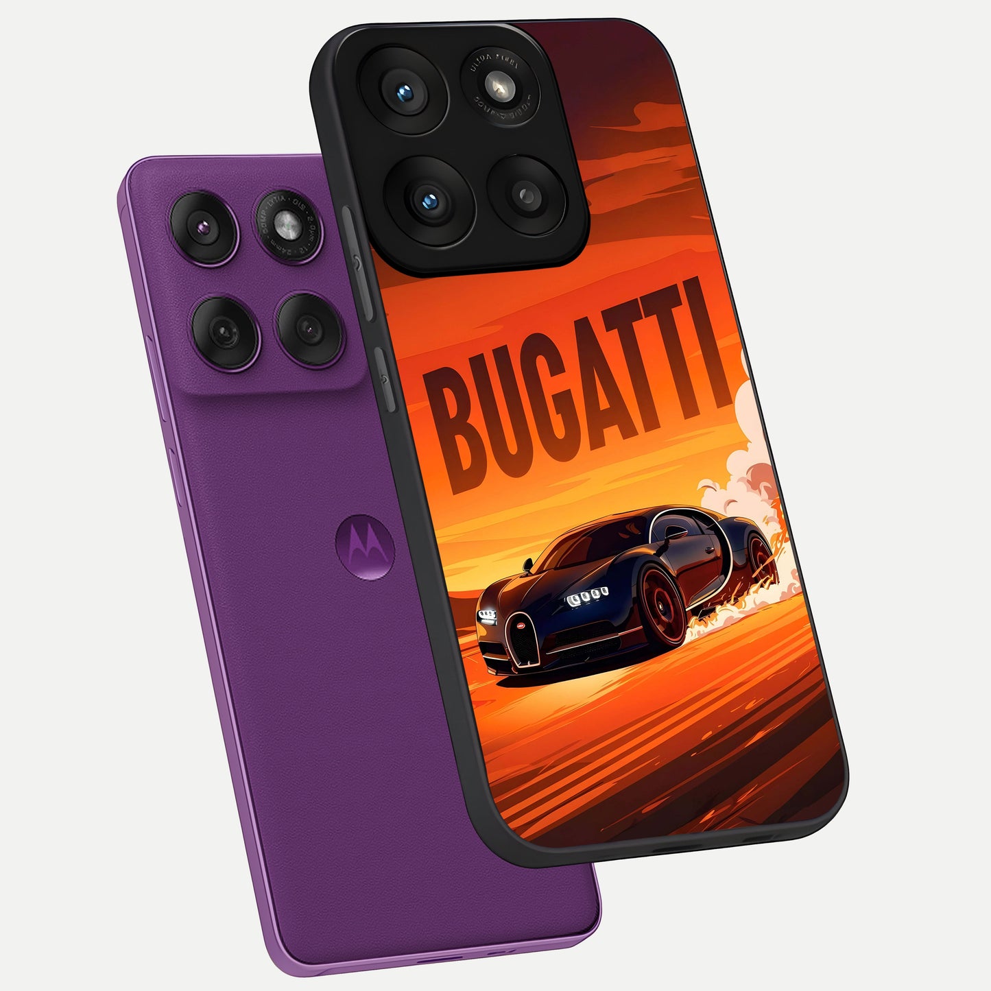  Inferno Bugatti Storm phone case For Moto Edge 60 Pro showing premium glass back cover with detailed artwork