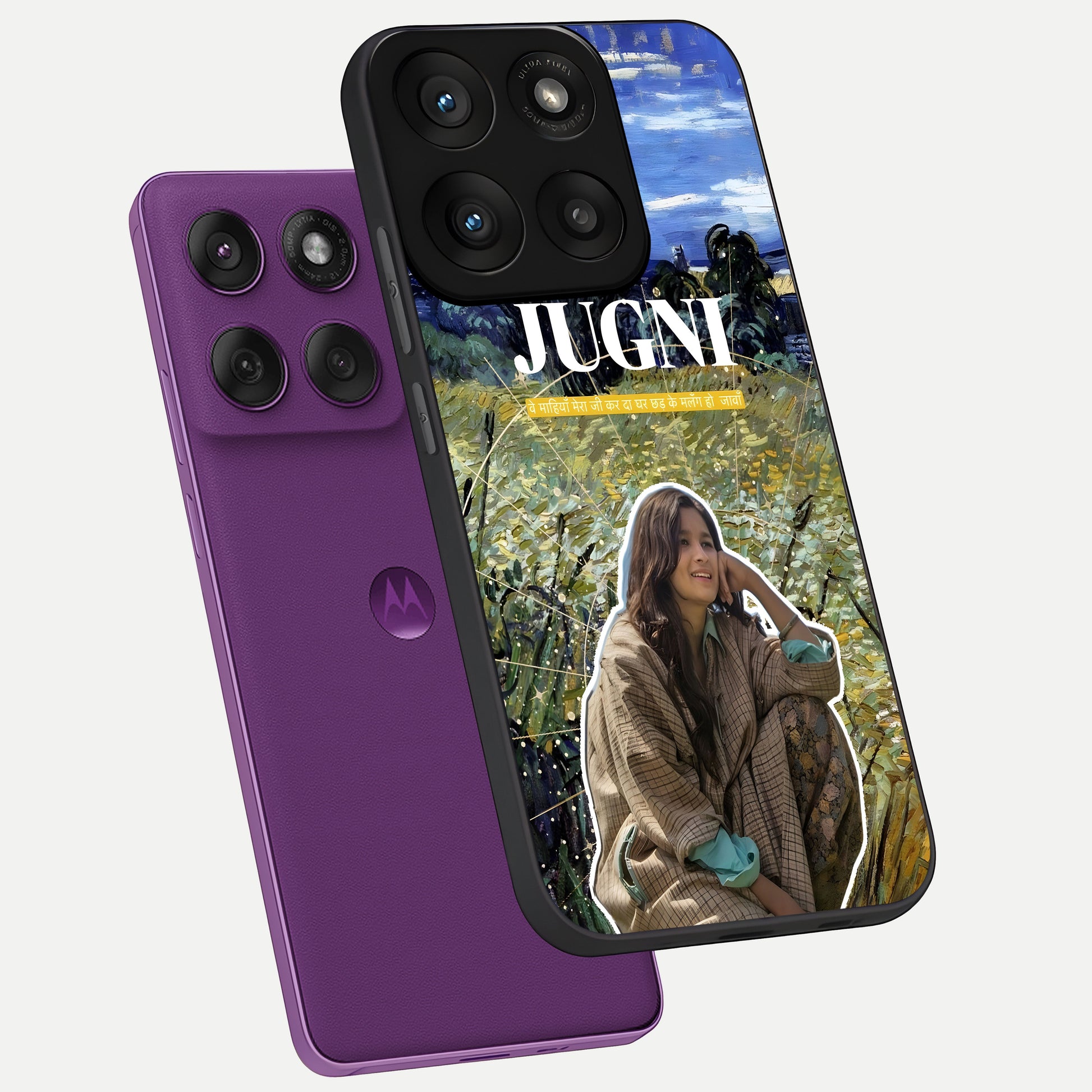  Jugni Soul Vibes phone case For Moto Edge 60 Pro showing premium glass back cover with detailed artwork