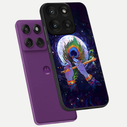 Krishna Hands Art phone case For Moto Edge 60 Pro showing premium glass back cover with detailed artwork