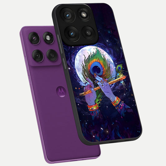  Krishna Hands Art phone case For Moto Edge 60 Pro showing premium glass back cover with detailed artwork