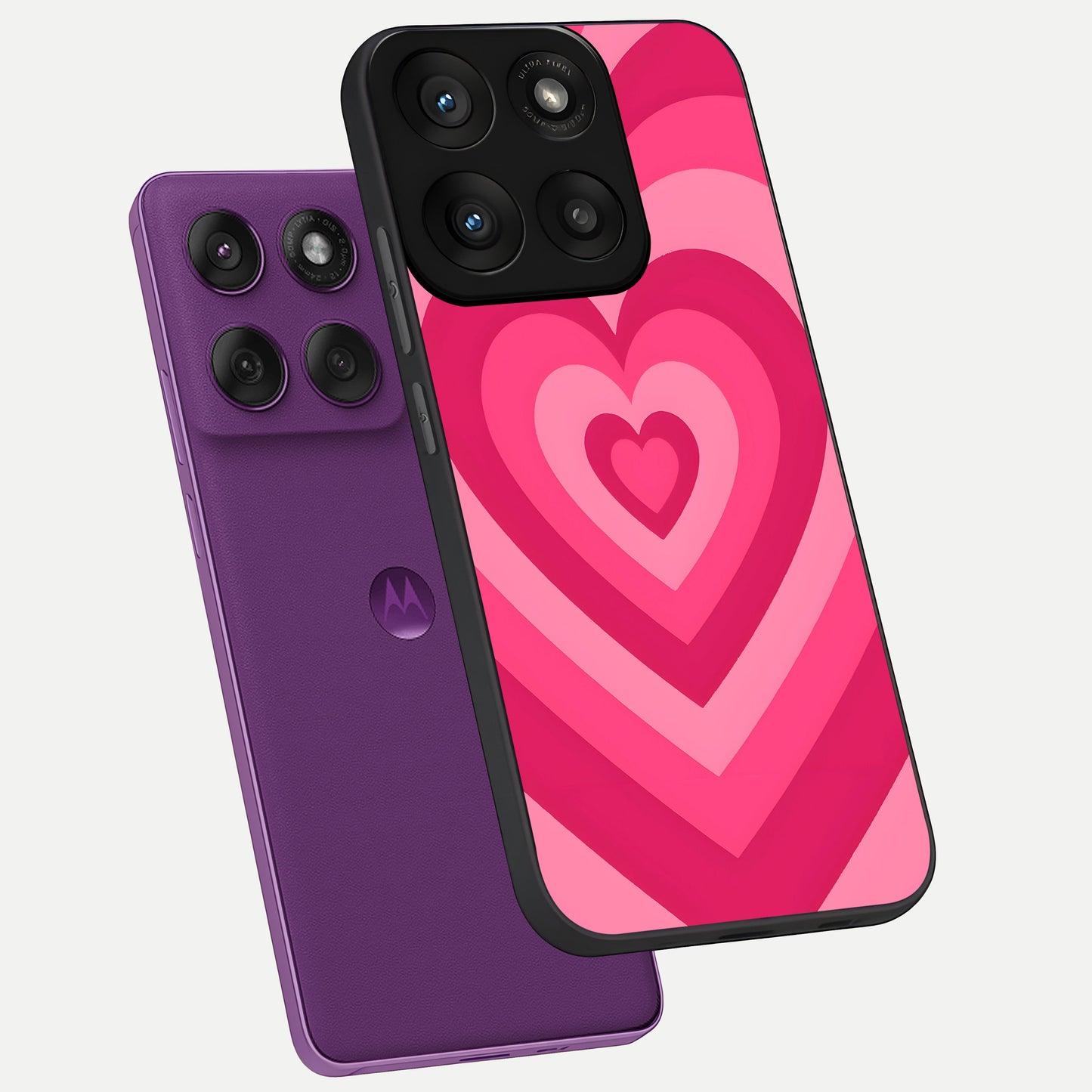  Layered Love Hearts phone case For Moto Edge 60 Pro showing premium glass back cover with detailed artwork