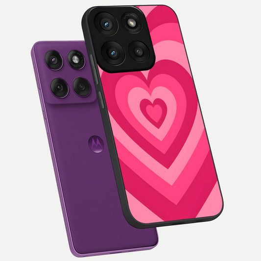 Layered Love Hearts phone case For Moto Edge 60 Pro showing premium glass back cover with detailed artwork