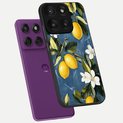  Lemon Dream Garden phone case For Moto Edge 60 Pro showing premium glass back cover with detailed artwork