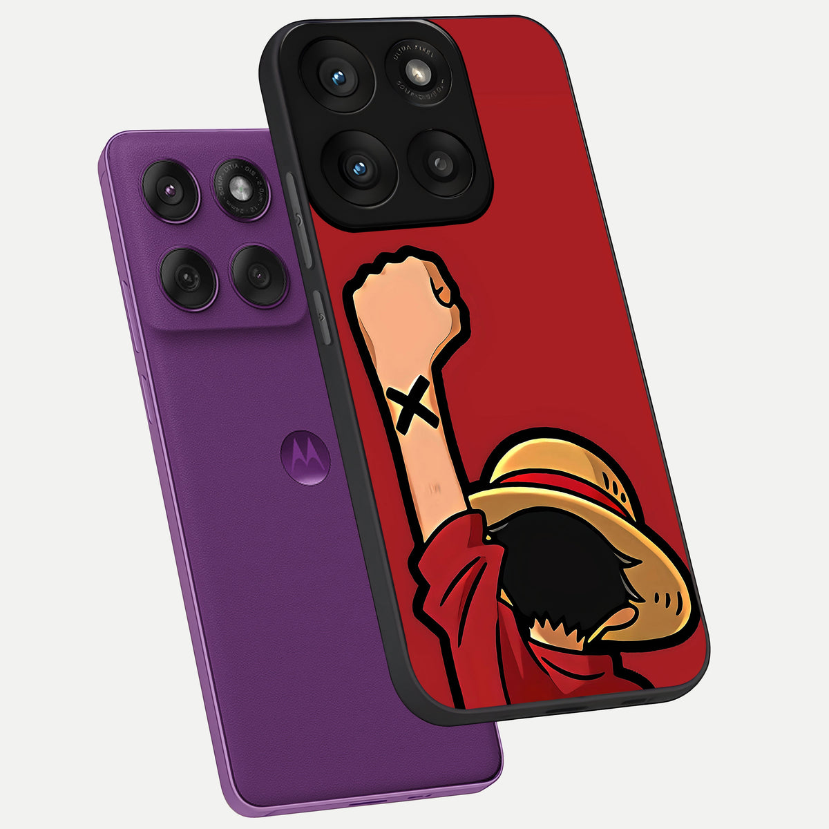  Luffy X Spirit phone case For Moto Edge 60 Pro showing premium glass back cover with detailed artwork