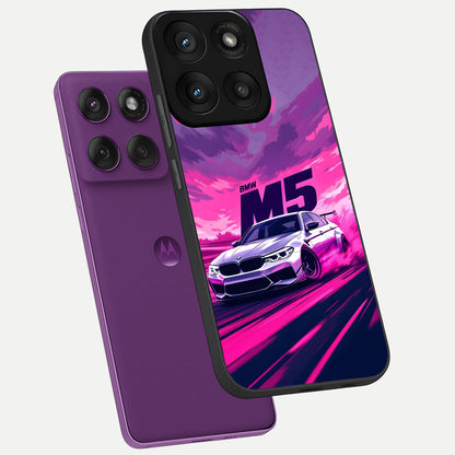  MS Neon Car phone case For Moto Edge 60 Pro showing premium glass back cover with detailed artwork