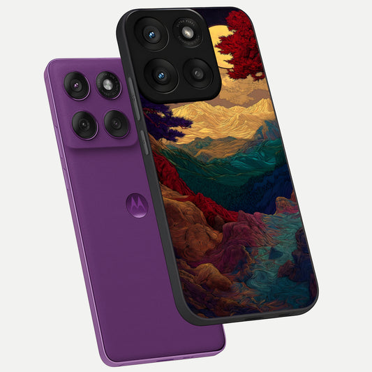  Mystic Valley Light phone case For Moto Edge 60 Pro showing premium glass back cover with detailed artwork
