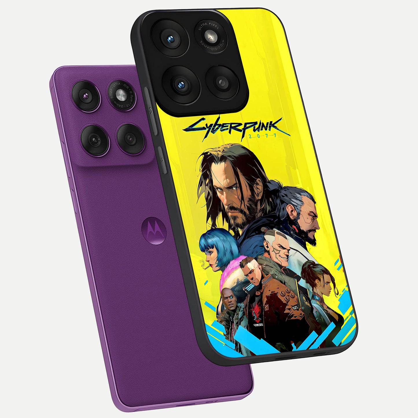  Neon Rebel Genesis phone case For Moto Edge 60 Pro showing premium glass back cover with detailed artwork