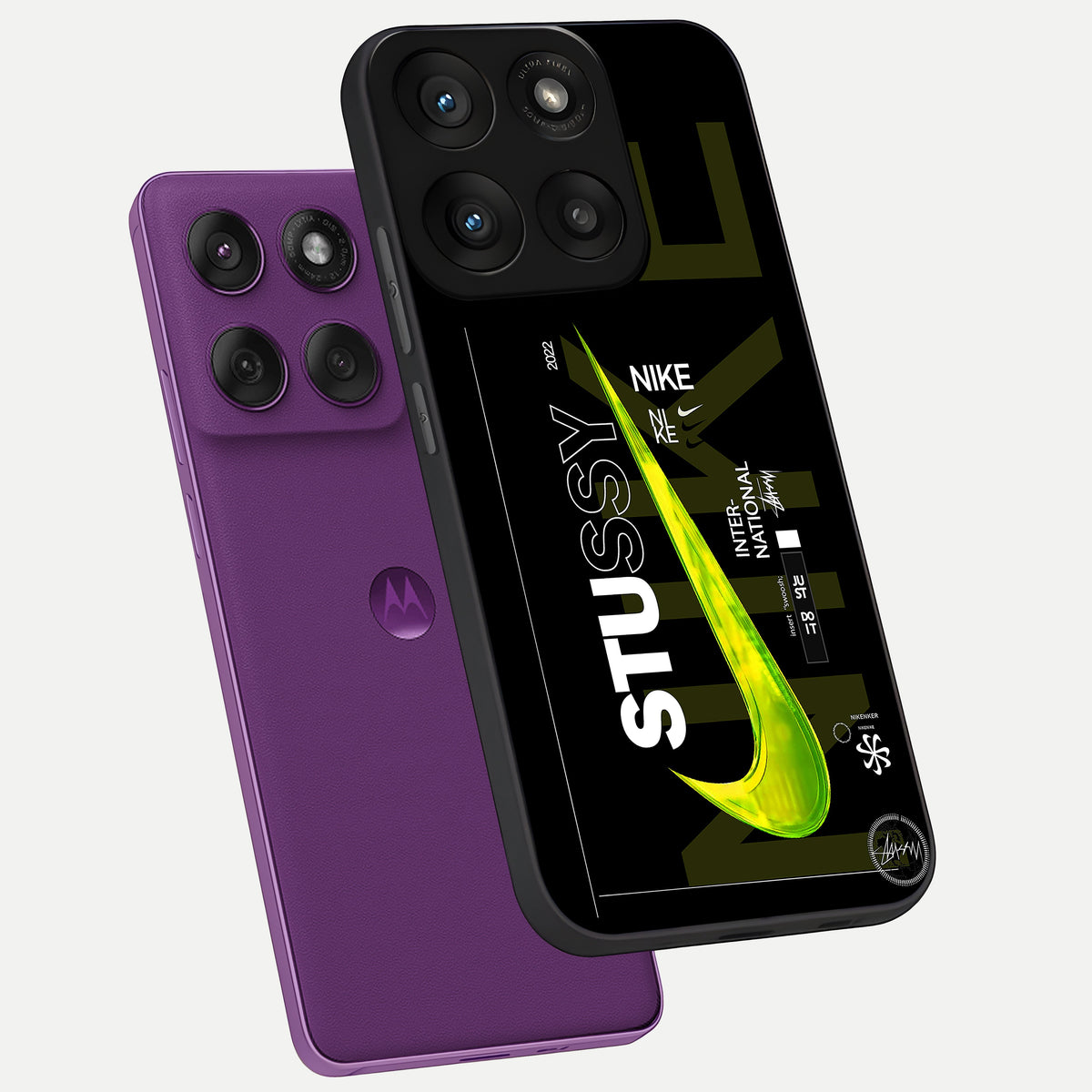  Neon Street Edition phone case For Moto Edge 60 Pro showing premium glass back cover with detailed artwork
