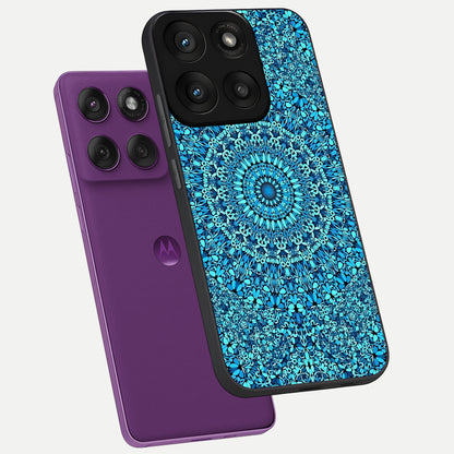  Ocean Bloom Mandala phone case For Moto Edge 60 Pro showing premium glass back cover with detailed artwork