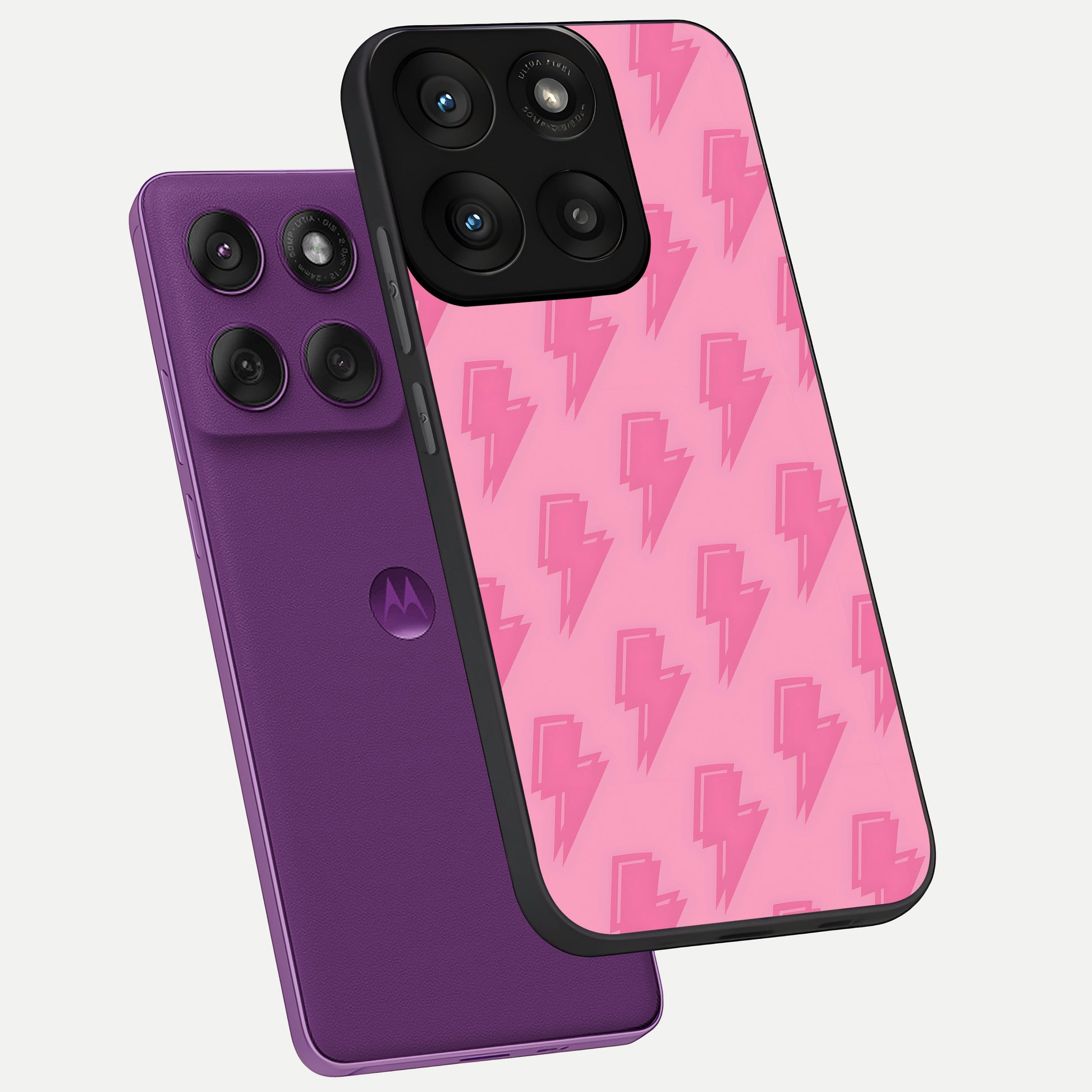  Pink Moo Magic phone case For Moto Edge 60 Pro showing premium glass back cover with detailed artwork